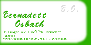 bernadett osbath business card